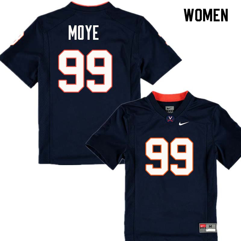 Women #99 Juwan Moye Virginia Cavaliers College Football Jerseys Sale-Navy - Click Image to Close
